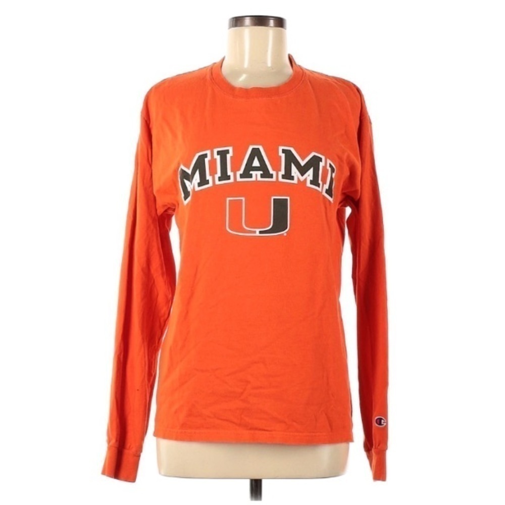 Champion Miami U long sleeve orange T-shirt medium